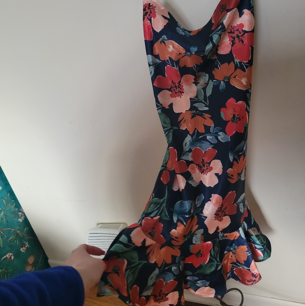 Sadie & Sage Floral Satin Slip Dress XS - Picture 4 of 5